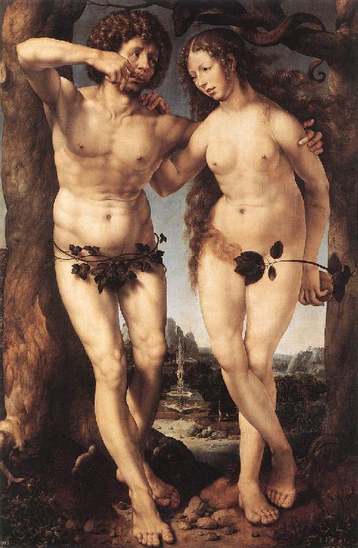 GOSSAERT, Jan (Mabuse) Adam and Eve sdgh France oil painting art